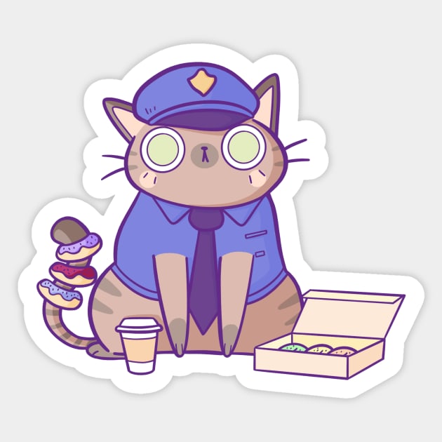 Police Cat Sticker by TaylorRoss1